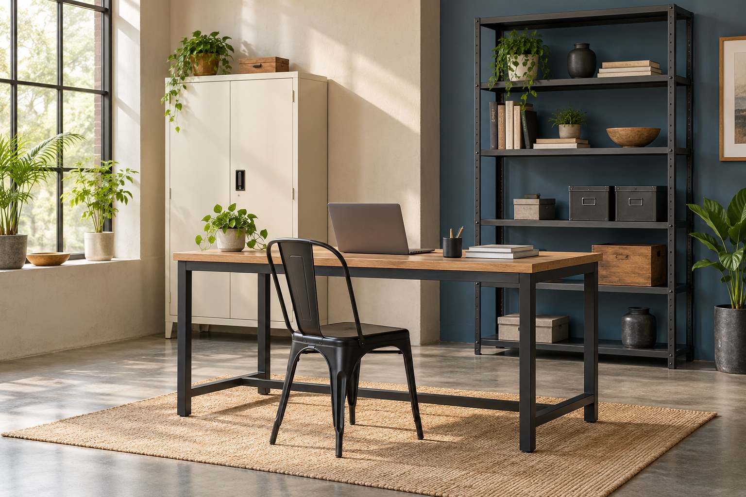 Illustrative iron-frame furniture and storage collection